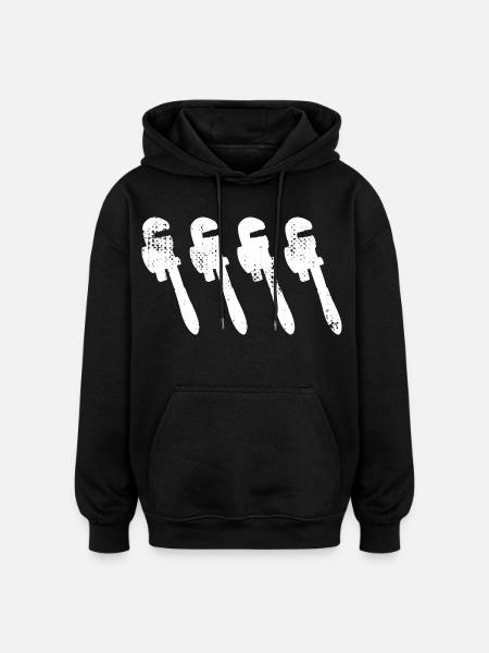 Pipe Wrench Sketch - Oversized Unisex Hoodie - black