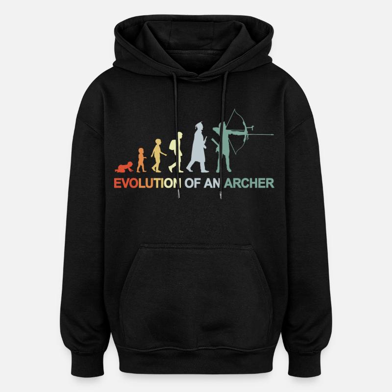 Bogenschützen Evolution - Oversized Unisex Hoodie - Schwarz