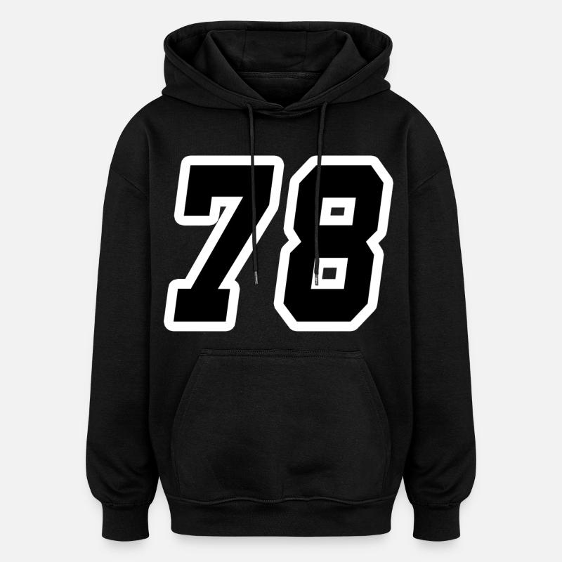 Nummer achtundsiebzig 78 - Oversized Unisex Hoodie - Schwarz