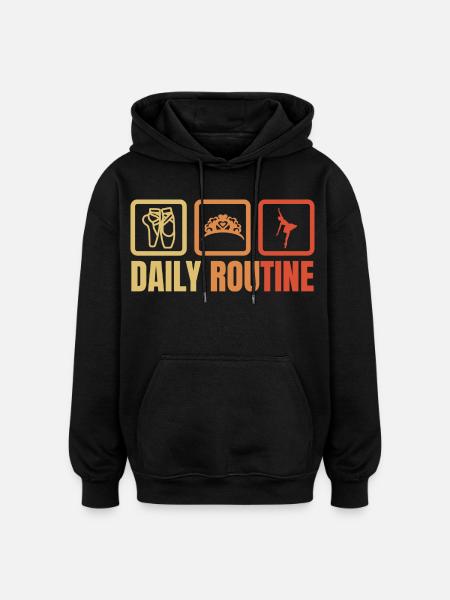 Routine quotidienne de ballet - Sweat à capuche oversize unisexe - noir