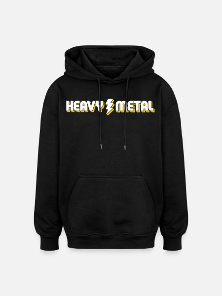 Heavy Metal Lightning Bolt Text Logo - Oversized Unisex Hoodie - black