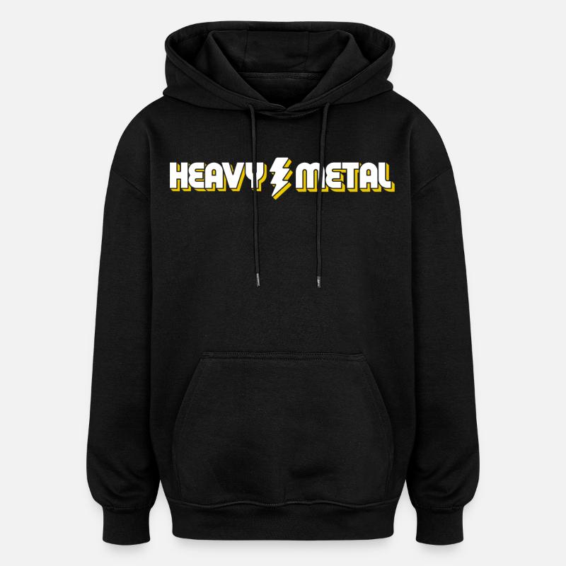 Schwermetall-Blitzfusions-Design - Oversized Unisex Hoodie - Schwarz