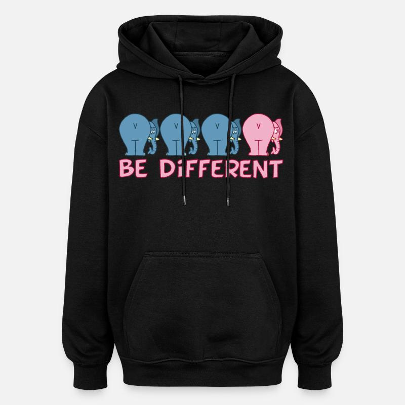 A different elephant - Oversized Unisex Hoodie - black