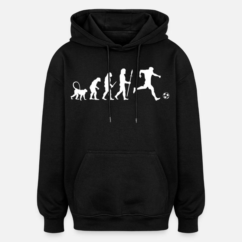 Fußball Evolution - Oversized Unisex Hoodie - Schwarz