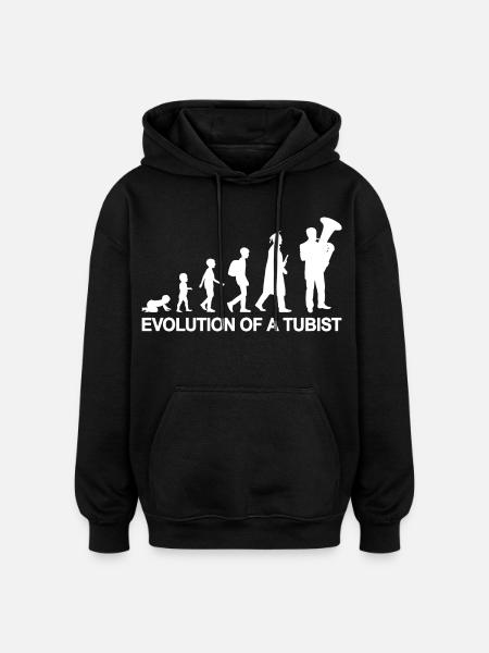 Development from child to tuba player - Oversized Unisex Hoodie - black