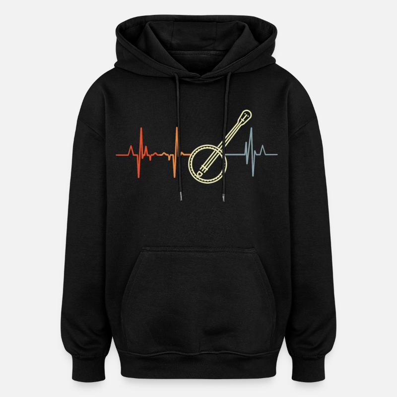 Ligne Banjo Heart - Sweat à capuche oversize unisexe - noir