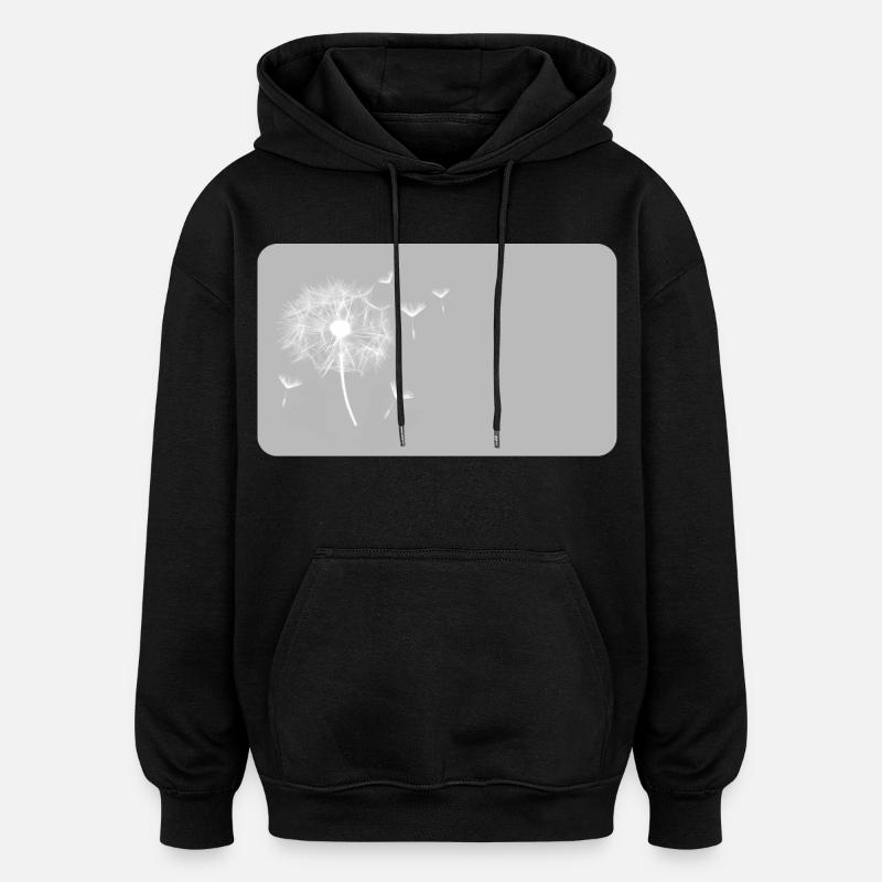 Dandelion grey | customizable - Oversized Unisex Hoodie - black