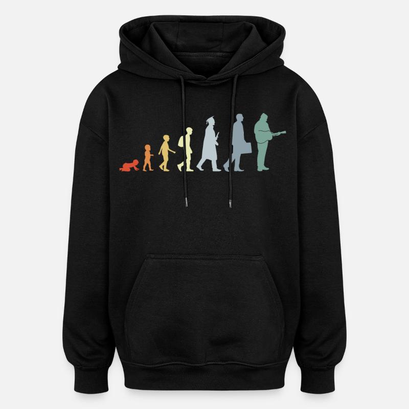 Guitarist Evolution - Oversized Unisex Hoodie - black