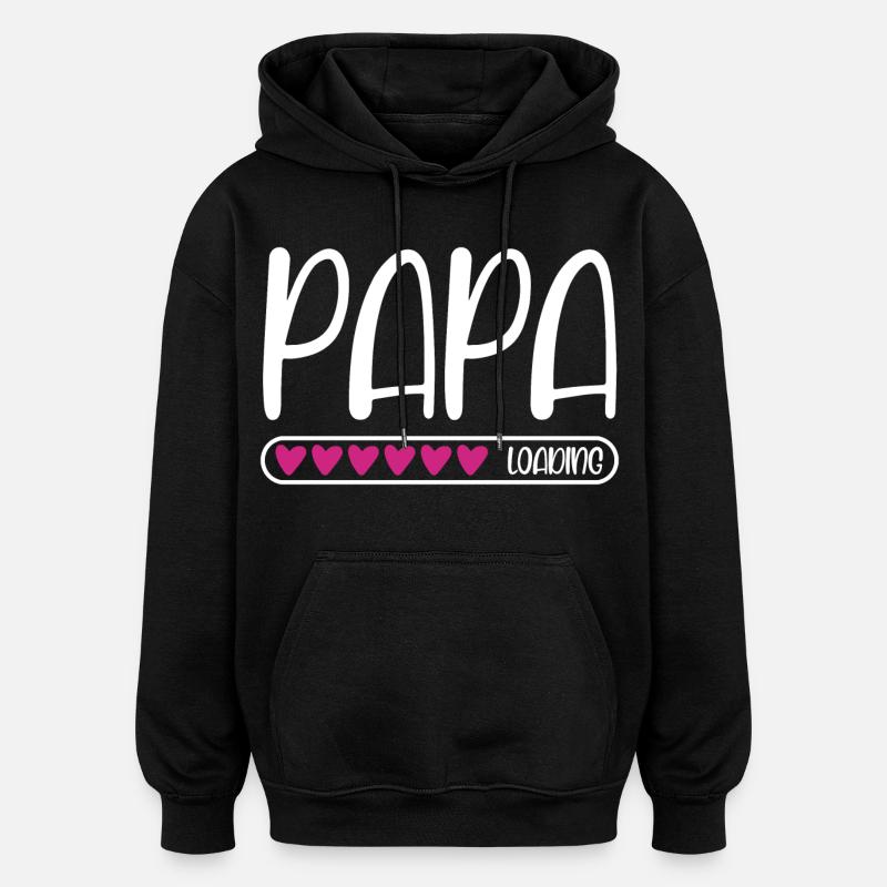 Papa loading - Oversized Unisex Hoodie - Schwarz
