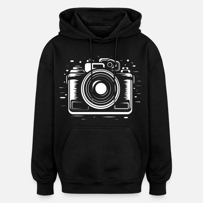 Kamera Skizze - Oversized Unisex Hoodie - Schwarz