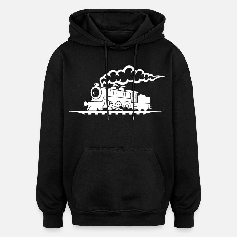 Eisenbahn Zeichnung - Oversized Unisex Hoodie - Schwarz