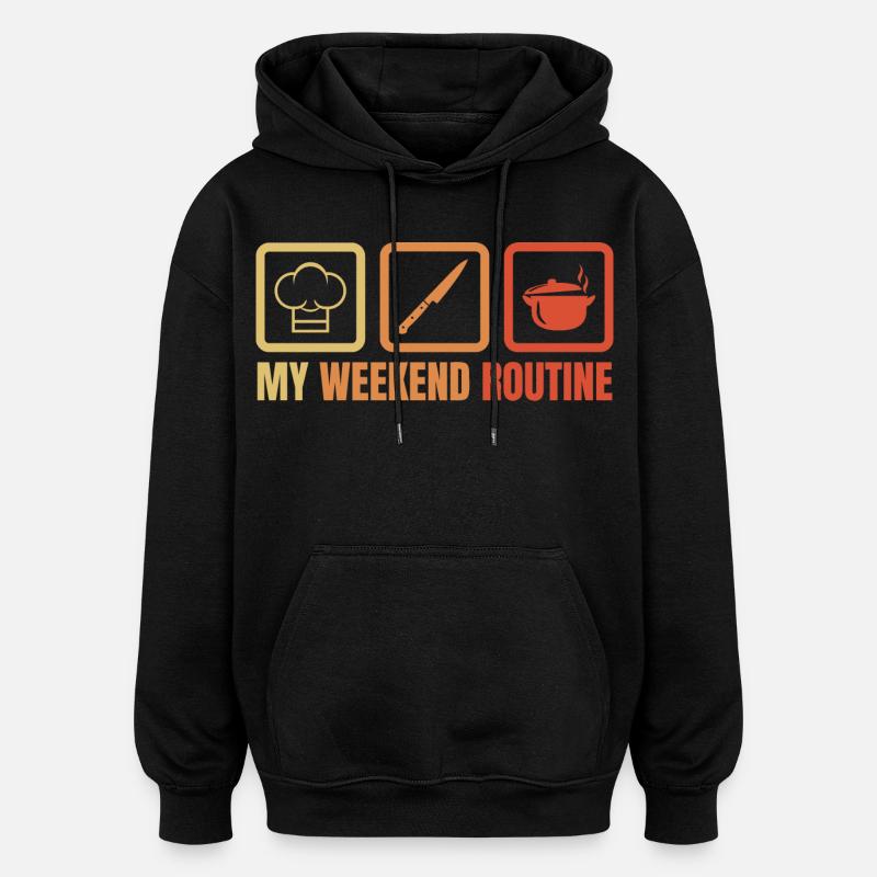 Wochenend Kochen - Oversized Unisex Hoodie - Schwarz