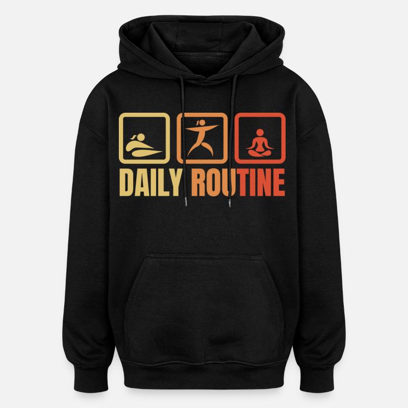 Routine quotidienne de yoga - Sweat à capuche oversize unisexe - noir