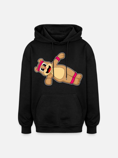 Bear Abdominal Training Bodybuilding - Oversized Unisex Hoodie - black