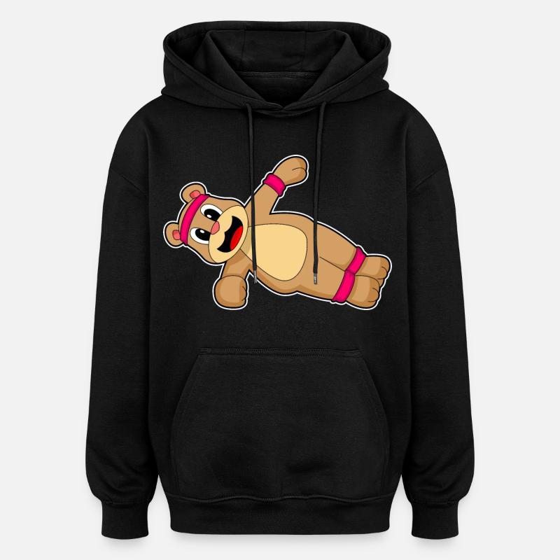 Entraînement abdominal Bear Culturisme - Sweat à capuche oversize unisexe - noir