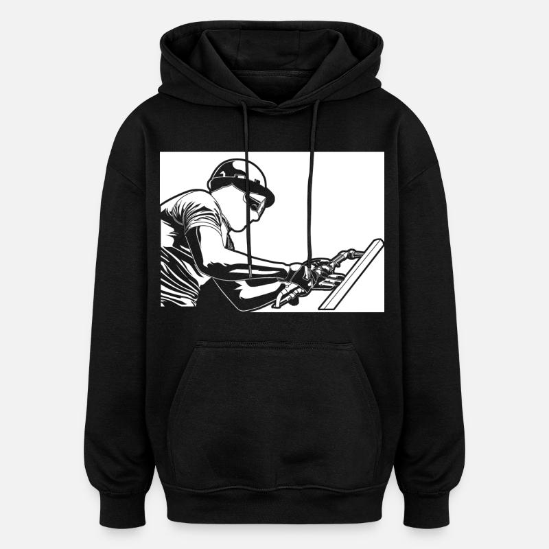 Souder - Sweat à capuche oversize unisexe - noir