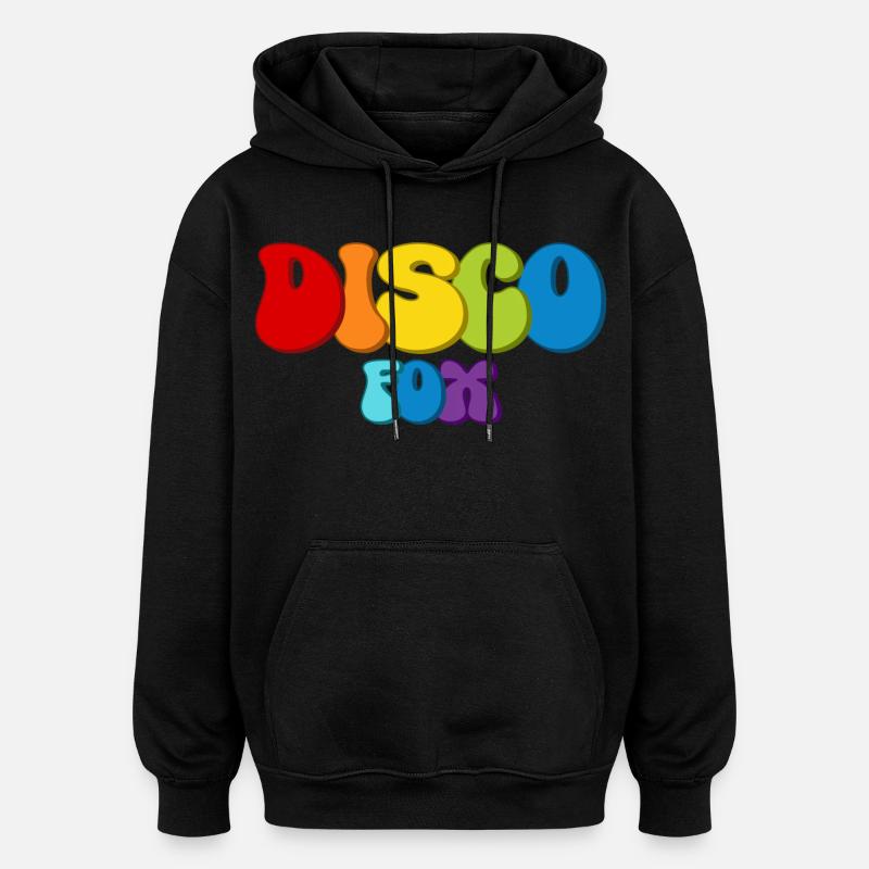 Disco Fox - Sweat à capuche oversize unisexe - noir
