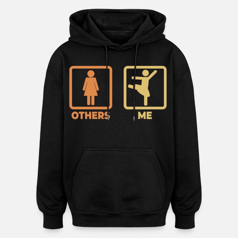 Figurines de bâton de ballet - Sweat à capuche oversize unisexe - noir