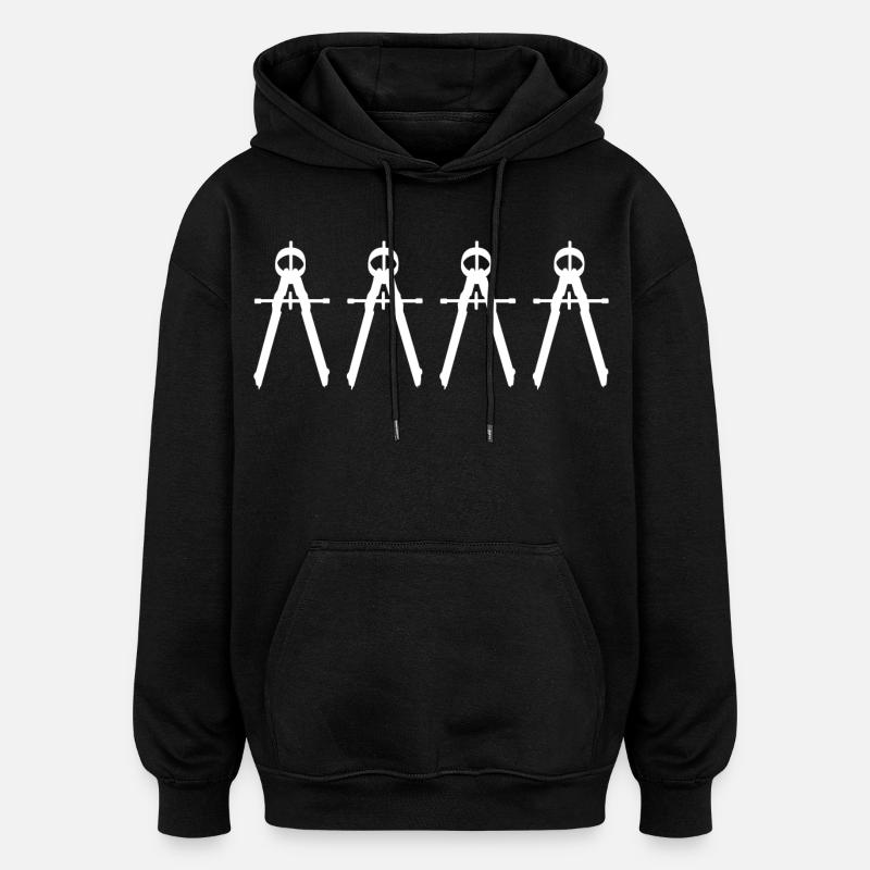 Cercle des architectes - Sweat à capuche oversize unisexe - noir