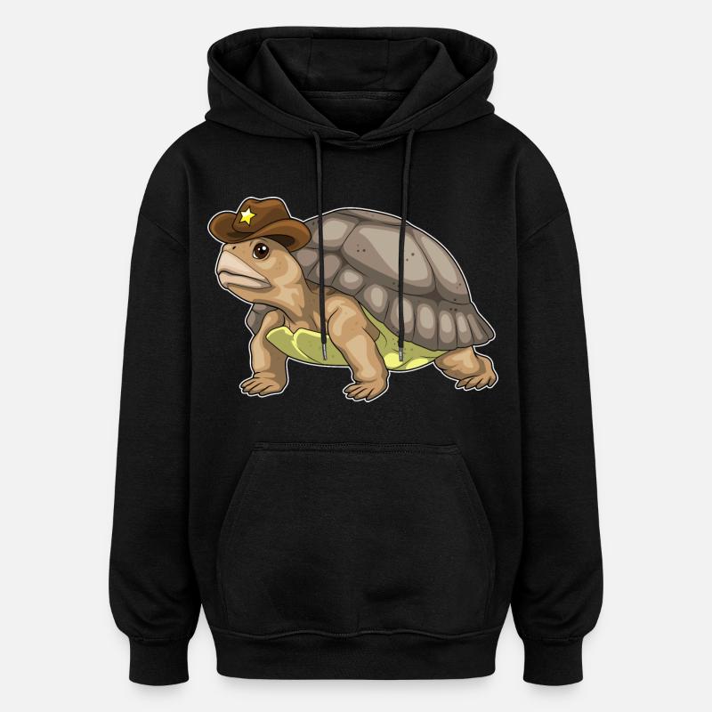 Turtle Sheriff Sheriff's Hat - Oversized Unisex Hoodie - black
