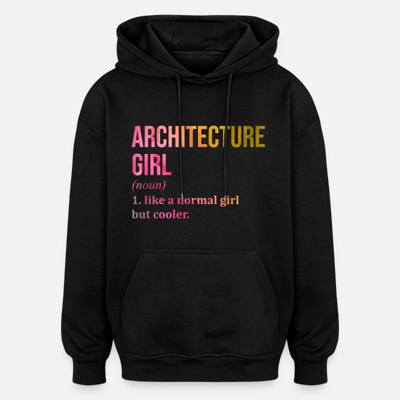 architecture - Sweat à capuche oversize unisexe - noir