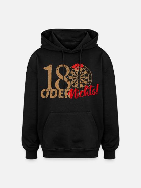 Dart 180 - Oversized Unisex Hoodie - Schwarz