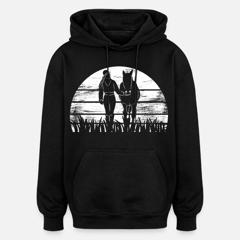 Fille de cheval - Sweat à capuche oversize unisexe - noir