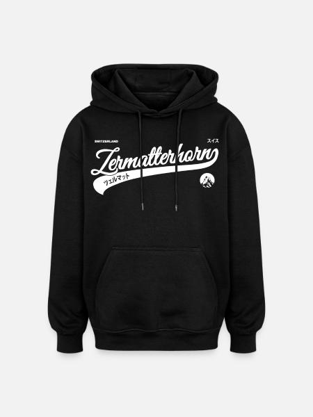 ZERMATTERHORN - Oversized Unisex Hoodie - Schwarz