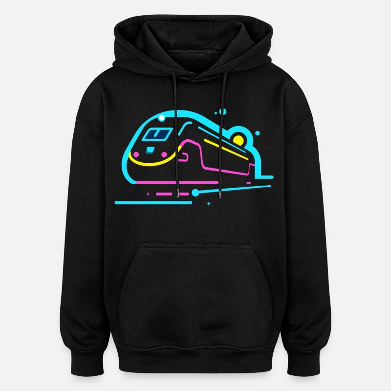 Train Comic Look - Oversized Unisex Hoodie - black
