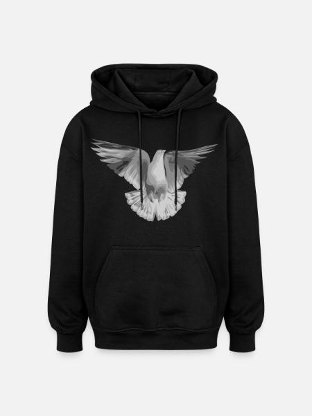 Dove light grey - Oversized Unisex Hoodie - black