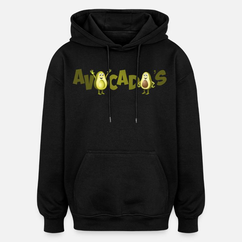 Image joyeuse de deux avocats. - Sweat à capuche oversize unisexe - noir