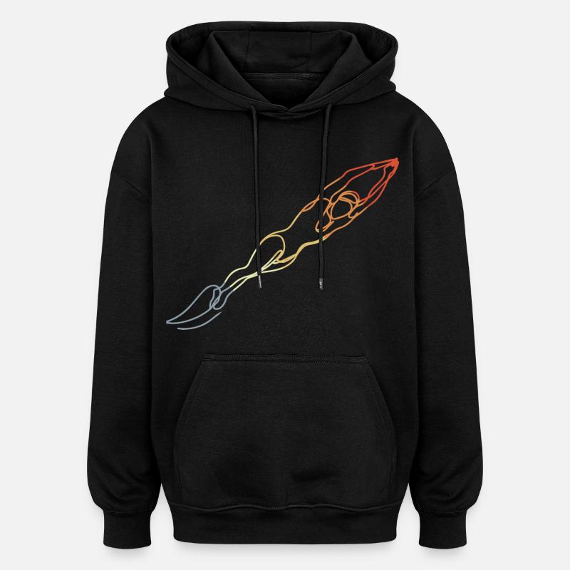 Natation Style Rétro - Sweat à capuche oversize unisexe - noir