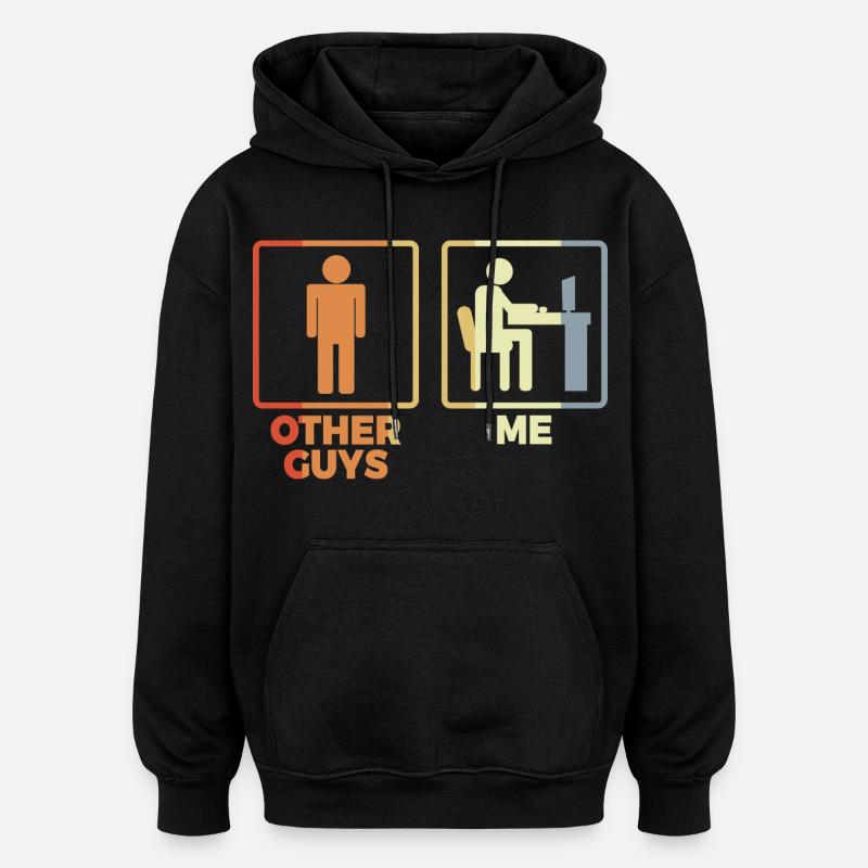 Programmer stick figure - Oversized Unisex Hoodie - black
