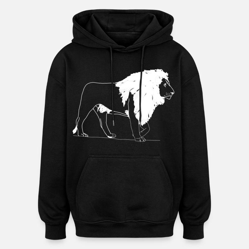 Löwe - Oversized Unisex Hoodie - Schwarz