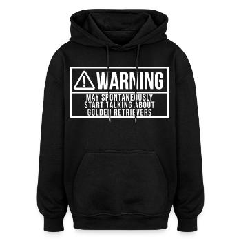 Golden Retriever Golden Retriever Golden Retriever - Oversized Unisex Hoodie - Schwarz - Vorne - Noah (186cm)