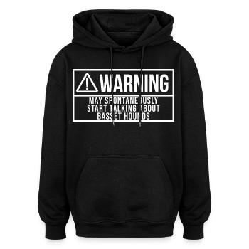 Basset Hund - Oversized Unisex Hoodie - Schwarz - Vorne - Noah (186cm)