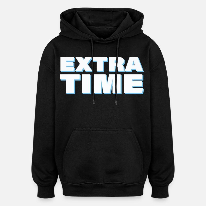 TEMPS SUPPLÉMENTAIRE - Sweat à capuche oversize unisexe - noir