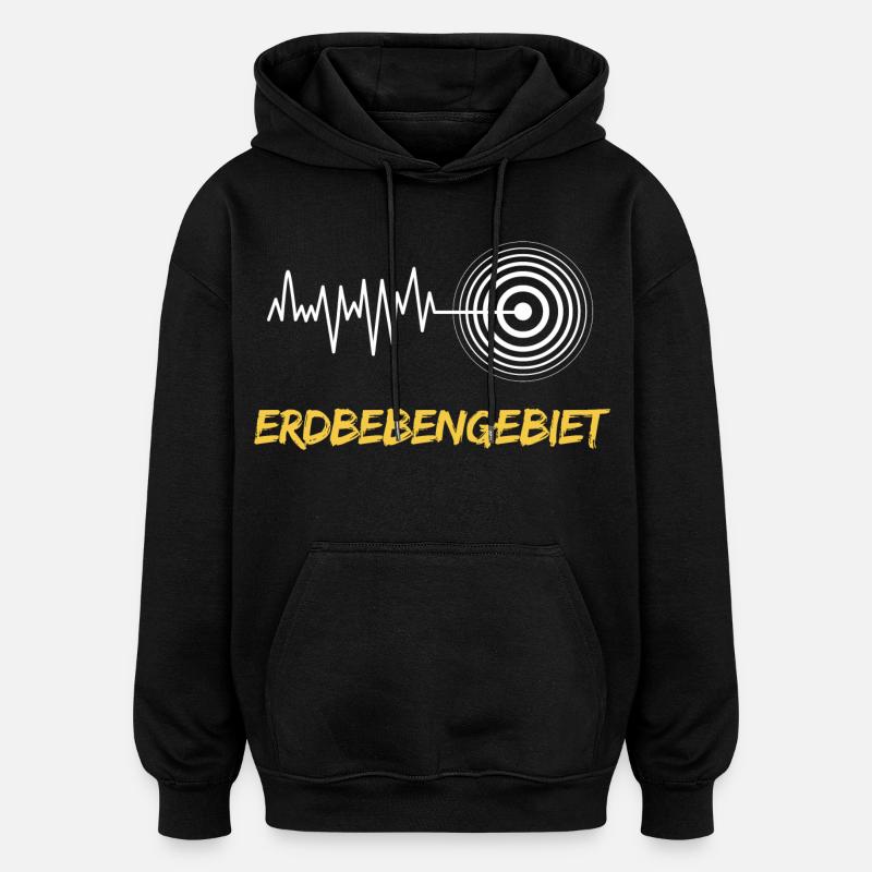 Connaissance de la zone sismique - Sweat à capuche oversize unisexe - noir