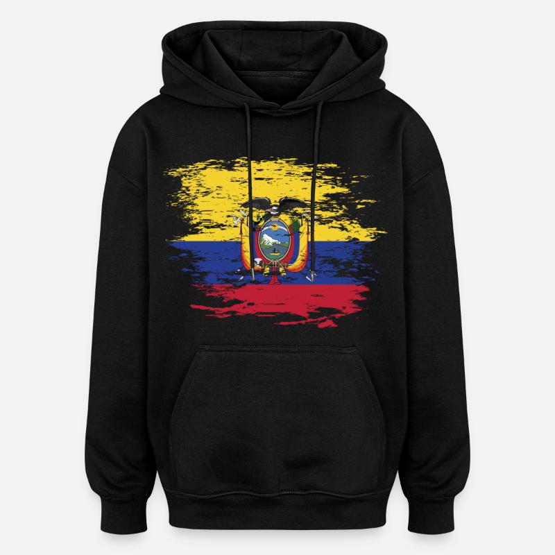 Ecuador flag used - Oversized Unisex Hoodie - black