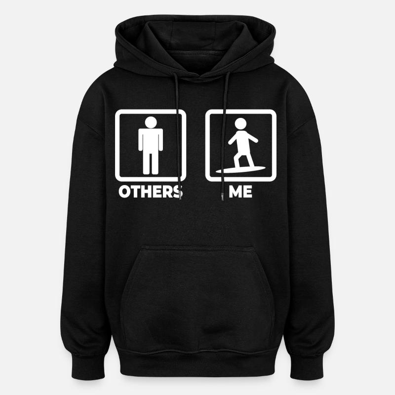 Figurine de surfeur - Sweat à capuche oversize unisexe - noir