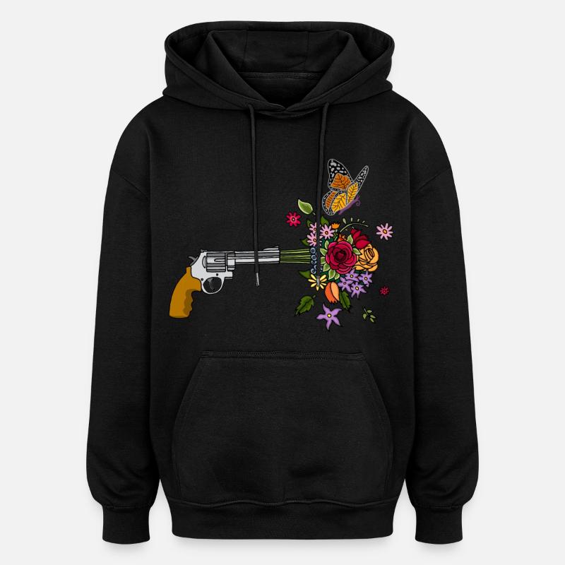 Un pistolet pour la paix - Sweat à capuche oversize unisexe - noir