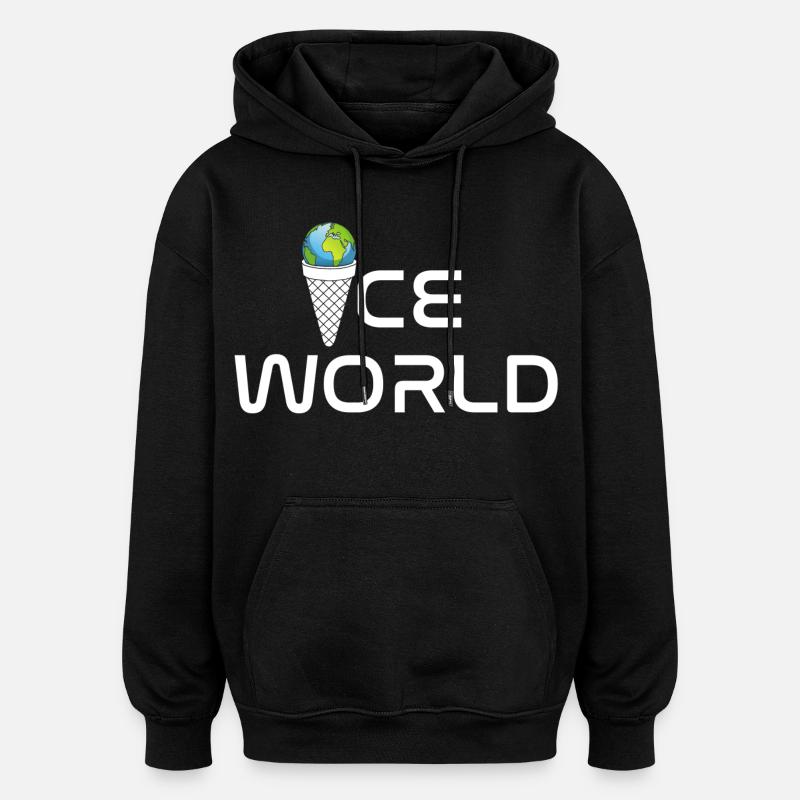 Monde de glace - Sweat à capuche oversize unisexe - noir