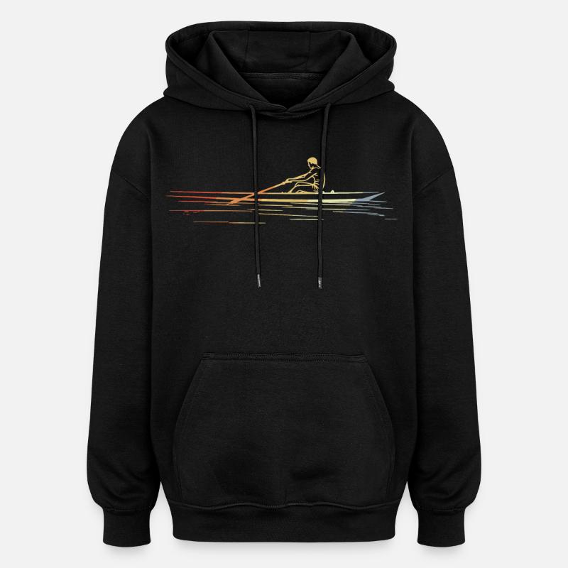 Aviron d’époque - Sweat à capuche oversize unisexe - noir