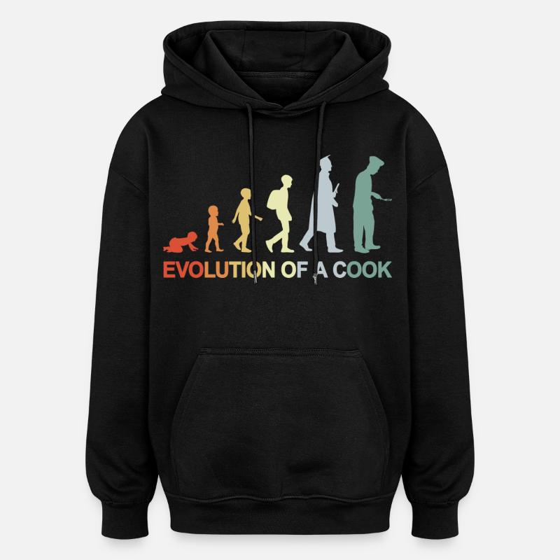 Evolution d’un cuisinier - Sweat à capuche oversize unisexe - noir