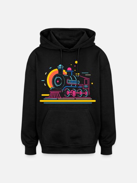 Railway Caricature - Oversized Unisex Hoodie - black