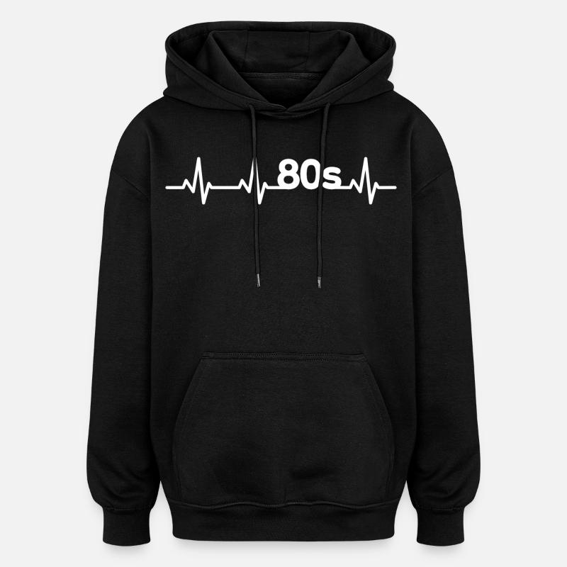 80er Herzschlag - Oversized Unisex Hoodie - Schwarz
