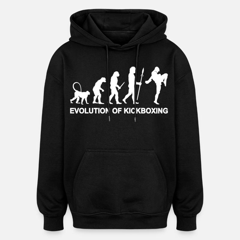 Entwicklung des Kickboxens - Oversized Unisex Hoodie - Schwarz
