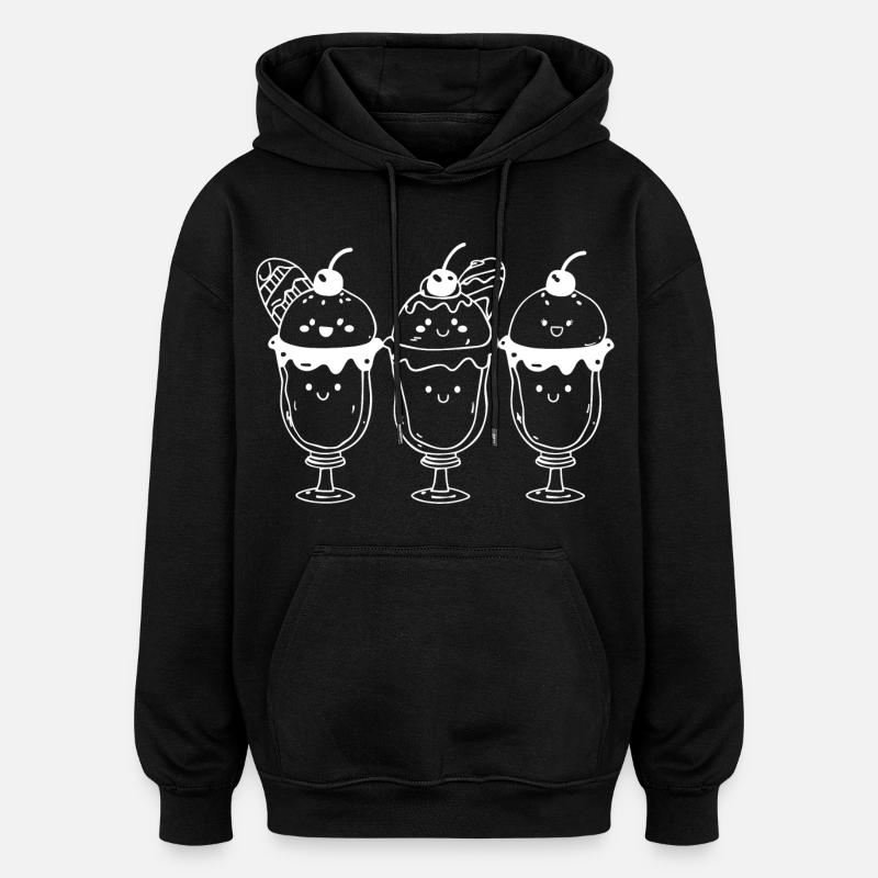 Eisbecher Comic Look - Oversized Unisex Hoodie - Schwarz