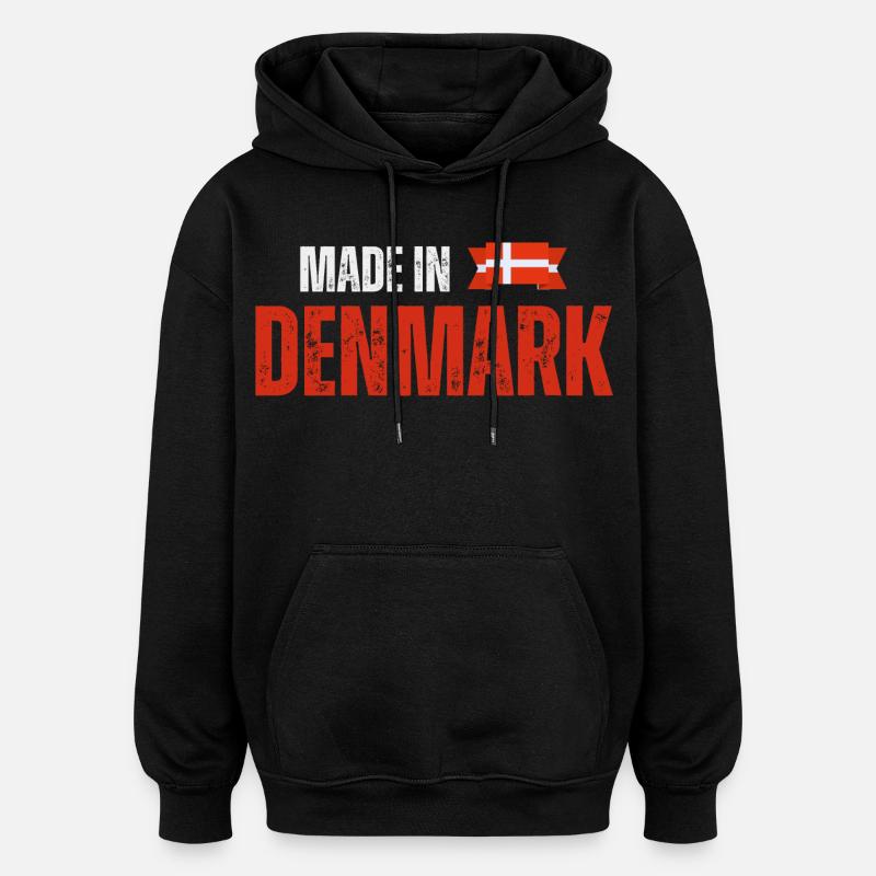 Made in Denmark, Danish pride - Oversized Unisex Hoodie - black