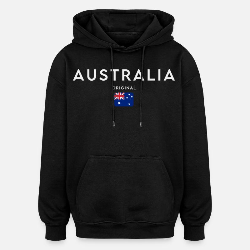 Australian flag, Australian pride - Oversized Unisex Hoodie - black